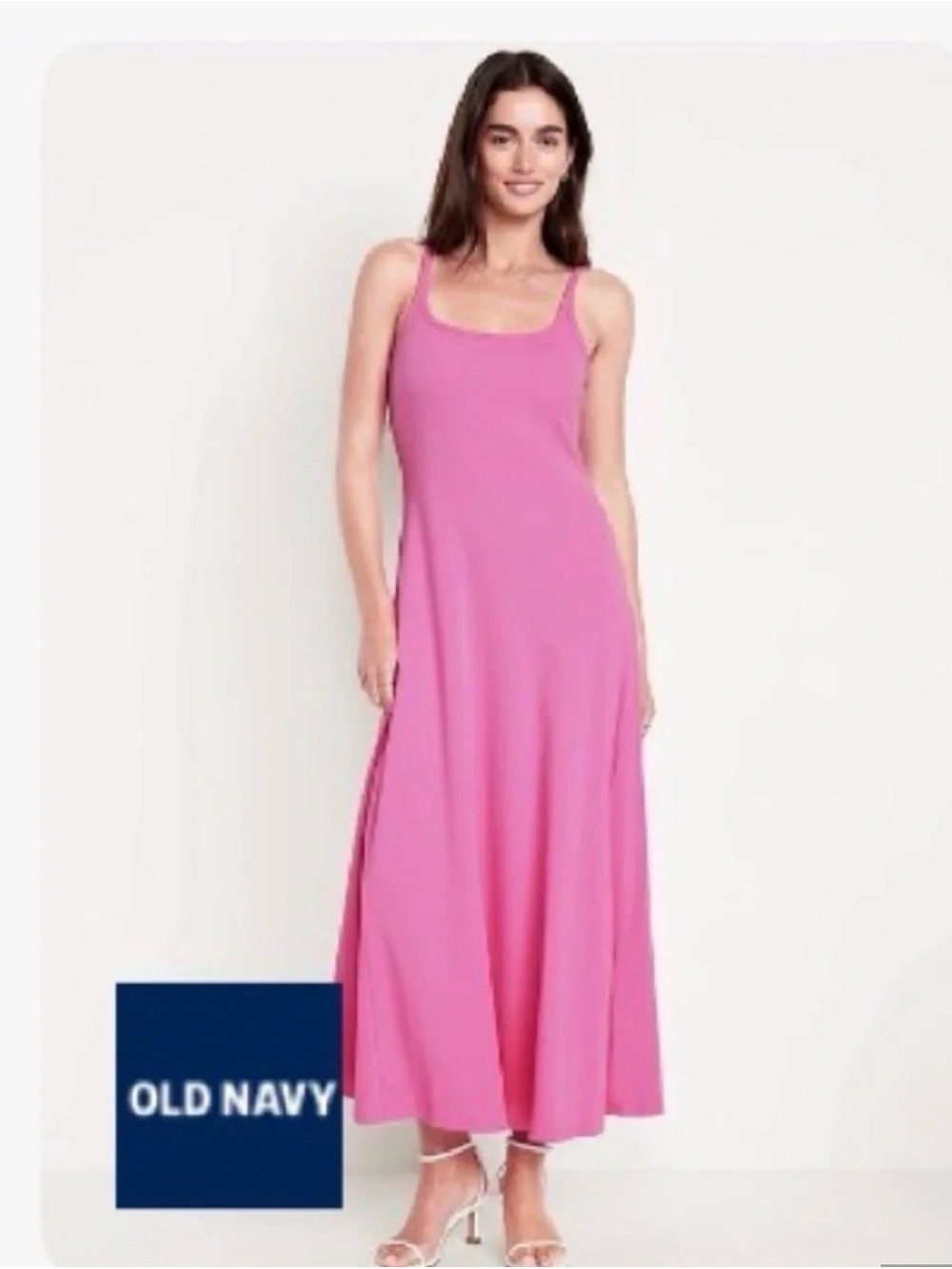 Old Navy Sleeveless Ribbed Maxi Dress Pink Large